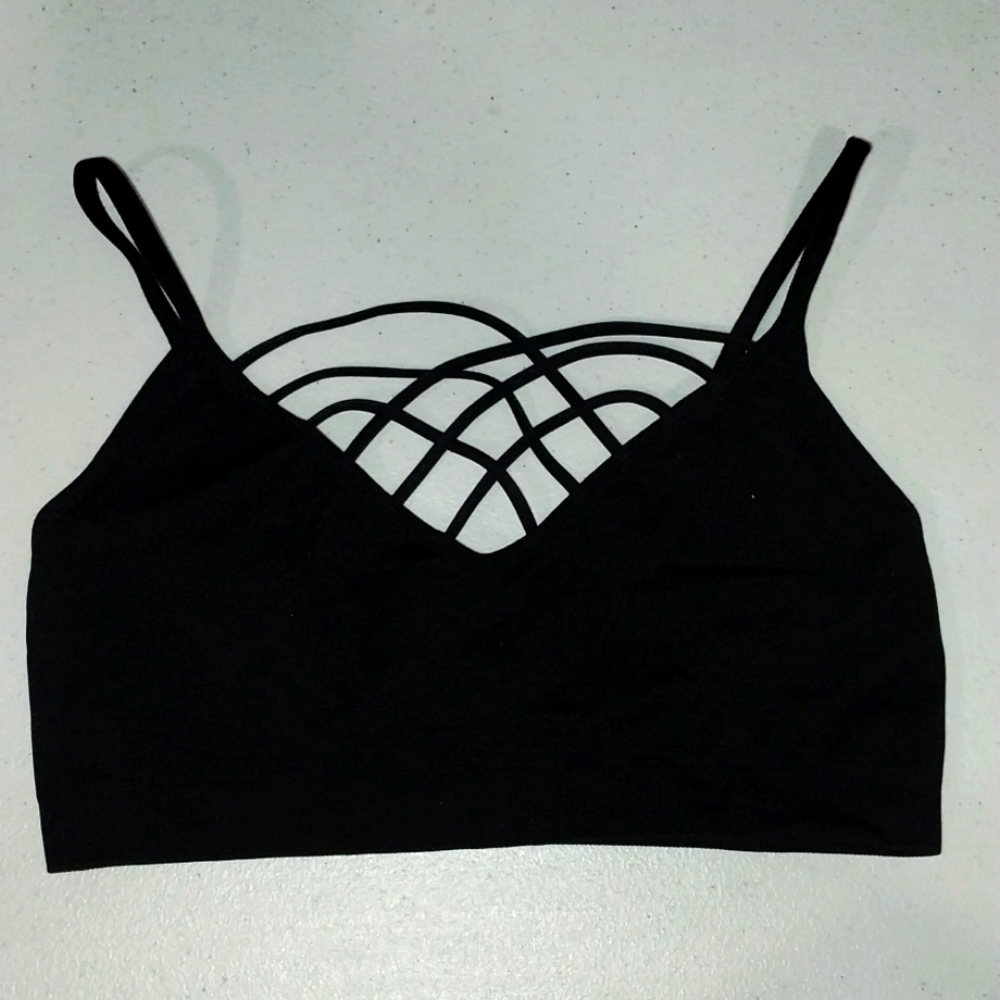Cute criss cross black bralette New